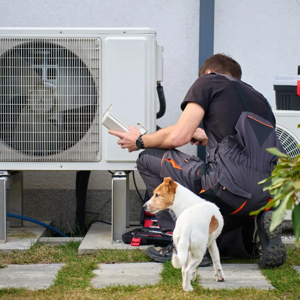 New heat pump replacing an old system at a Cary, NC home
