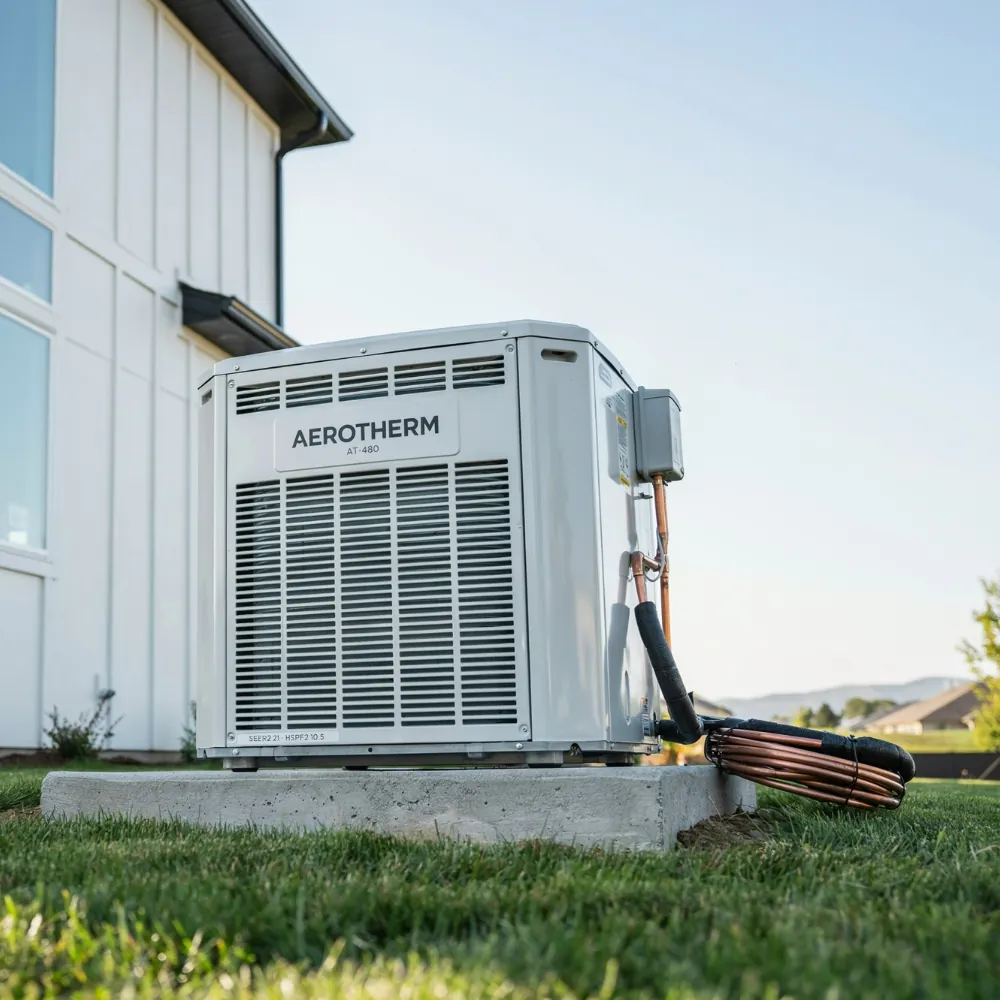 Modern heat pump system installed at a home in Cary, NC